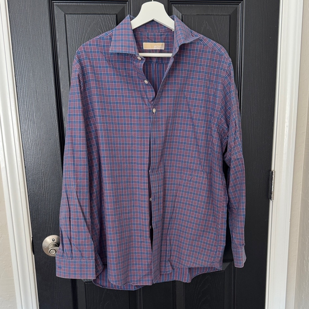 MICHAEL Michael Kors Blue and Red Plaid Shirt